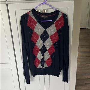 Argyle Banana Republic Sweater in Navy, Red, and Gray